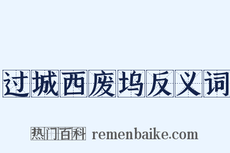 过城西废坞反义词是什么意思的图片